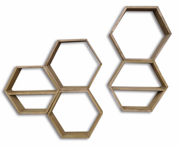 ASIR Nástenná polica HEX003 orech