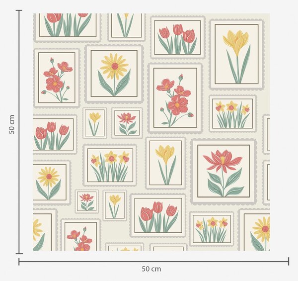 Tapety Kvetinové ilustrácie v ráme na svetlom pozadí, Tapety kvety, a01173v1 : Uwalls.sk