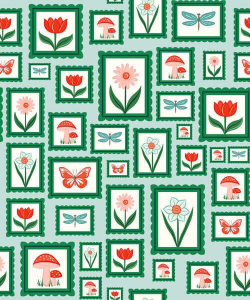 Tapety Ilustrácie v rámoch so zelenými okrajmi, Tapety kvety, a01176v1 : Uwalls.sk