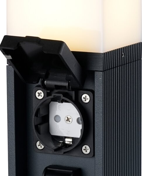 Brilagi -Vonkajšie svietidlo s 2 zásuvkami SCHUKO PILLAR 1xG9/11W/230V IP44 antracitové