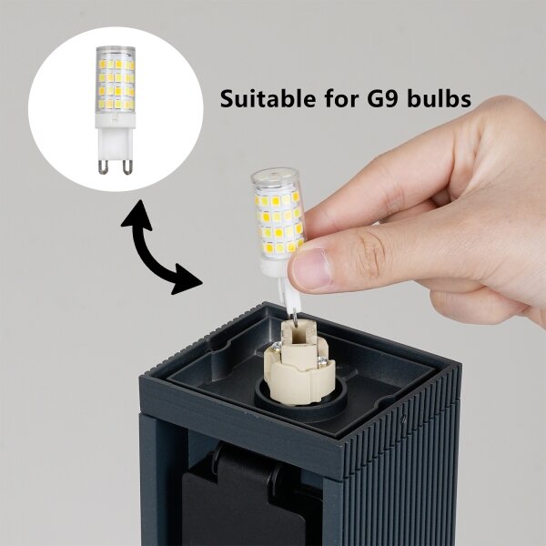 Brilagi -Vonkajšie svietidlo s 2 zásuvkami SCHUKO PILLAR 1xG9/11W/230V IP44 antracitové