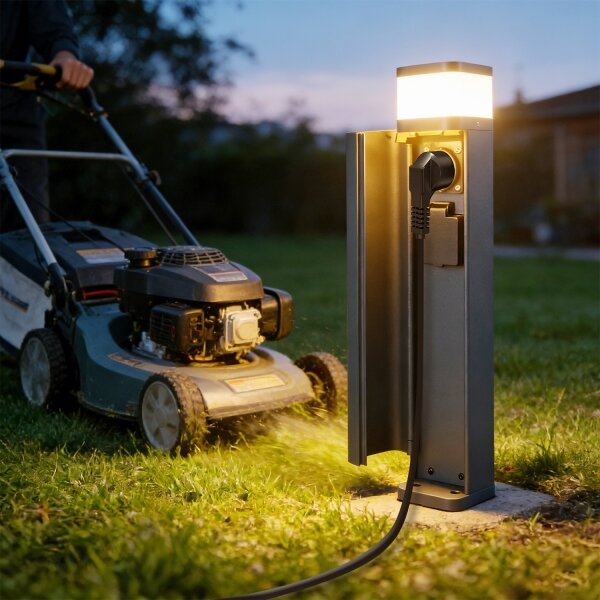 Brilagi -Vonkajšia lampa s 2 zásuvkami SCHUKO PILLAR 1xG9/11W/230V IP44 antracit