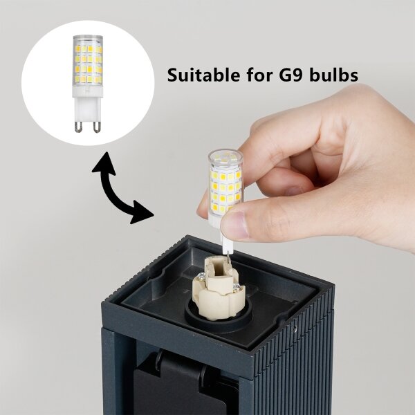 Brilagi -Vonkajšia lampa so 2 zásuvkami SCHUKO PILLAR 1xG9/11W/230V IP44 antracit
