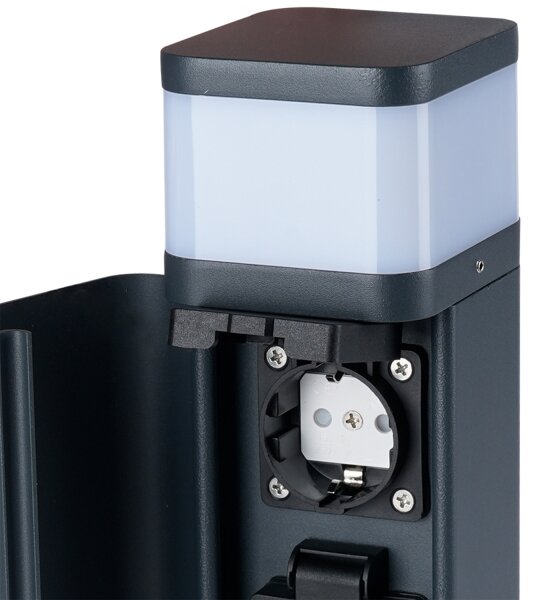 Brilagi -Vonkajšia lampa s 2 zásuvkami SCHUKO PILLAR 1xG9/11W/230V IP44 antracit