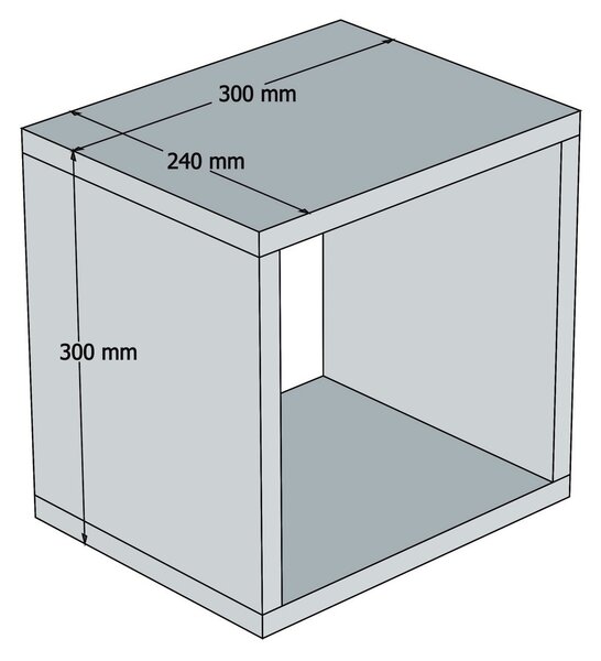 ASIR Nástenná polica BOX žltá