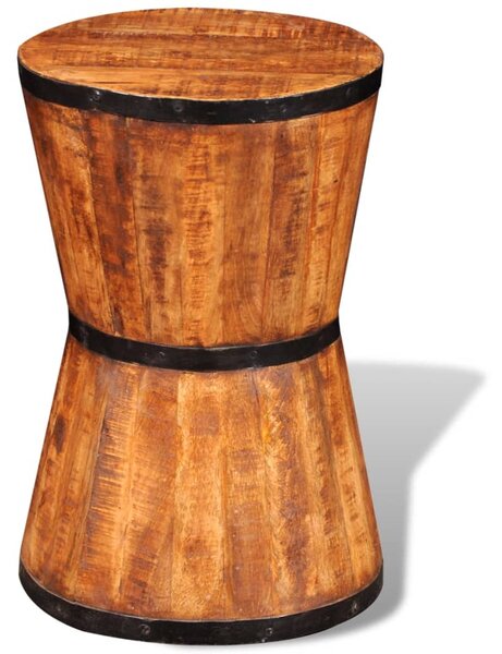 Stolička v tvare presýpacích hodín, surové mangové drevo