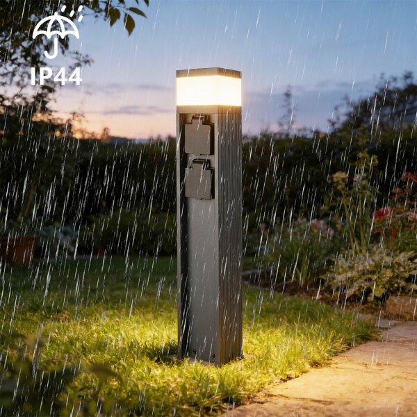 Brilagi -Vonkajšia lampa so 2 zásuvkami SCHUKO PILLAR 1xG9/11W/230V IP44 antracit