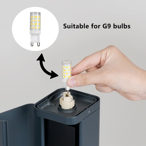 Brilagi -Vonkajšia lampa s 2 zásuvkami SCHUKO PILLAR 1xG9/11W/230V IP44 antracit