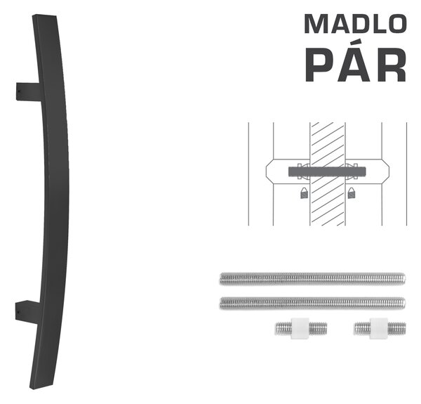 MPkovania FT - MADLO kód K41C 40x10 mm UN pár Rozteč madla: 300 mm, Rozmer profilu madla: 40x10 mm, Dĺžka: 500 mm