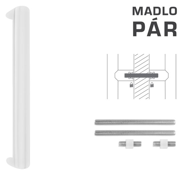 MPkovania FT - MADLO kód K40 40x20 mm UN pár Rozteč madla: 350 mm, Rozmer profilu madla: 40x20 mm, Dĺžka: 370 mm