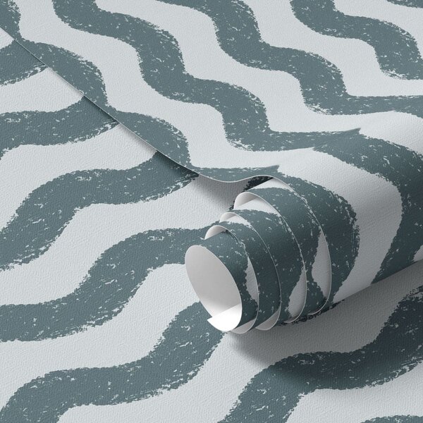 Tapety Vlnitý vzor v tmavo-tyrkysovej farbe na svetlom pozadí, Tapety geometria, Tapety pruhy, a01188v3 : Uwalls.sk