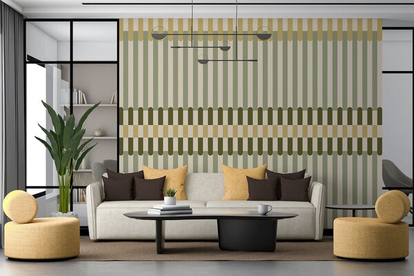 Tapety Pruhovaný vzor v zelených a pieskových odtieňoch, Fototapety geometria, w05150 : Uwalls.sk