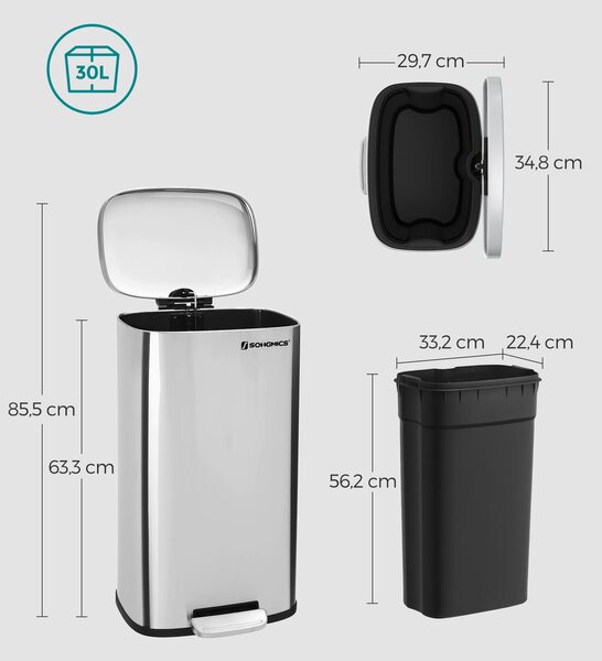 KÔŠ NA ODPADKY 30 l - Online Only bytové doplnky, Online Only