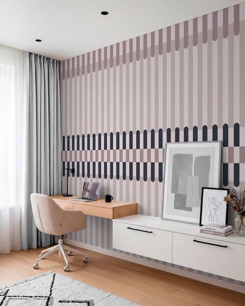Tapety Pruhovaný vzor v krémových a tmavomodrých odtieňoch, Fototapety geometria, w05150v2 : Uwalls.sk
