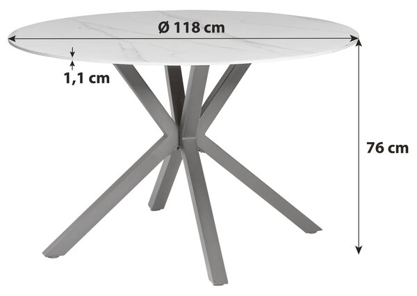 JEDÁLENSKÝ STÔL, biela, 118/118/76 cm MID.YOU - Stoly, Online Only