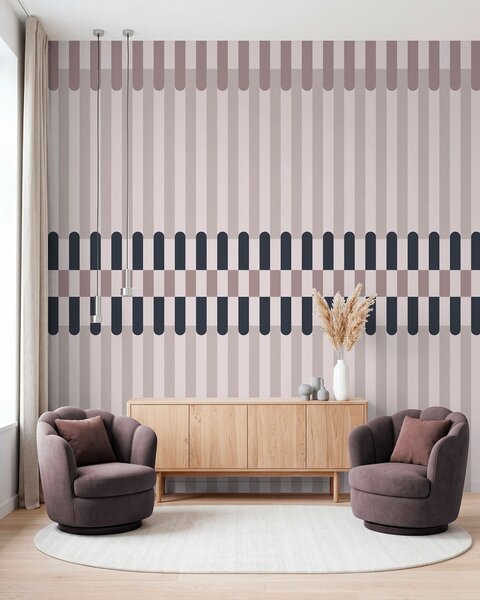 Tapety Pruhovaný vzor v krémových a tmavomodrých odtieňoch, Fototapety geometria, w05150v2 : Uwalls.sk