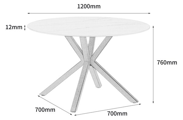 JEDÁLENSKÝ STÔL, biela, 118/118/76 cm MID.YOU - Stoly, Online Only