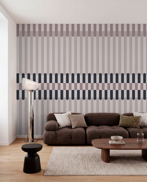 Tapety Pruhovaný vzor v krémových a tmavomodrých odtieňoch, Fototapety geometria, w05150v2 : Uwalls.sk