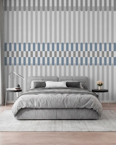 Tapety Pruhovaný vzor v odtieňoch šedej a modrej, Fototapety geometria, w05150v6 : Uwalls.sk