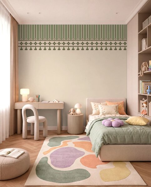 Tapety Ozdobný okraj v zelených odtieňoch, Jedinečné tapety, w05151v1 : Uwalls.sk