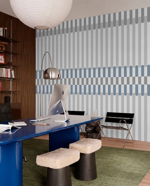 Tapety Pruhovaný vzor v odtieňoch šedej a modrej, Fototapety geometria, w05150v6 : Uwalls.sk