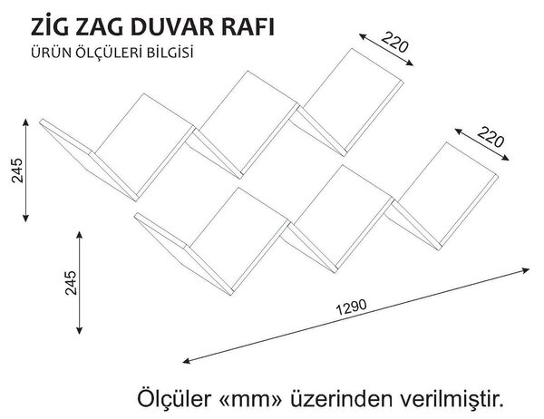 ASIR Nástenná polica ZIG ZAG biela