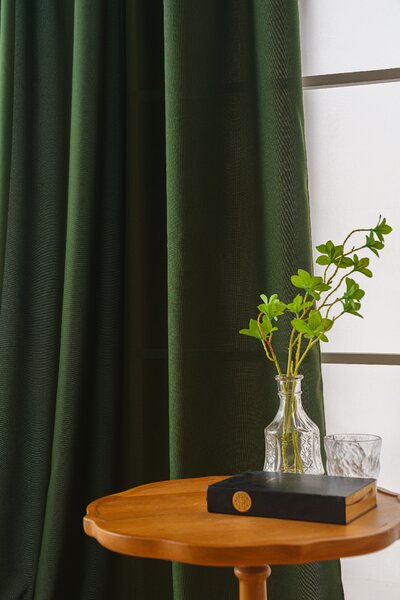 Záves OXFORD LIGHT 140x250 cm, tmavozelený Zavesenie: Riasiaca páska