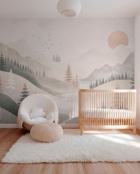Tapety Ružové horské ráno, Fototapety s prírodnými motívmi, w05626 : Uwalls.sk