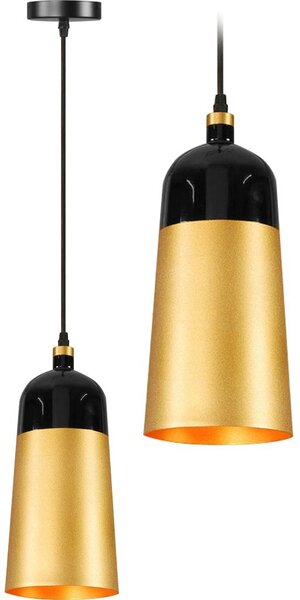 Toolight Fox B, závesná lampa 1xE27 APP196-1CP, čierna-ružové zlato, OSW-00177
