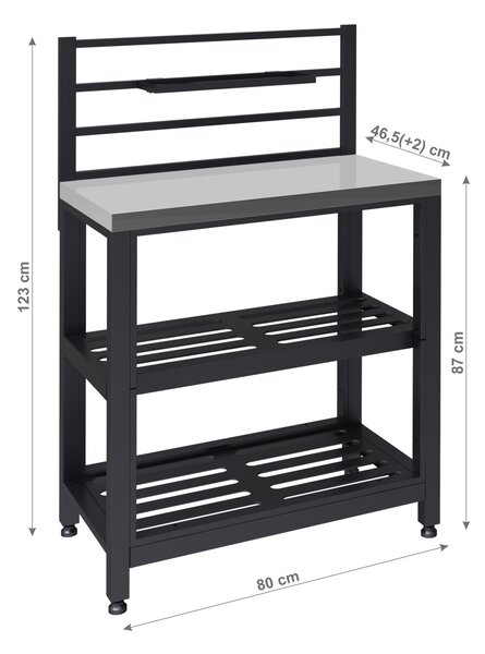 CATTARA Modulový stôl TORINO 4 pre vonkajšiu kuchyňu 80 × 47 × 123 cm