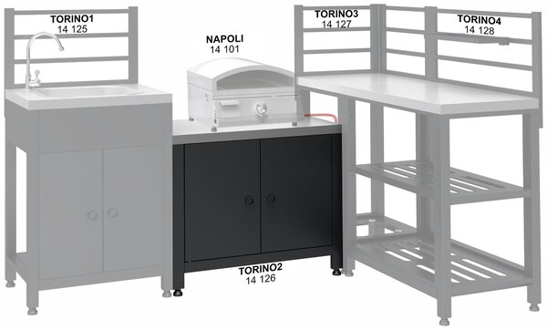 CATTARA Modul – skrinka pod gril TORINO 2 pre vonkajšiu kuchyňu 80 × 47 × 69 cm