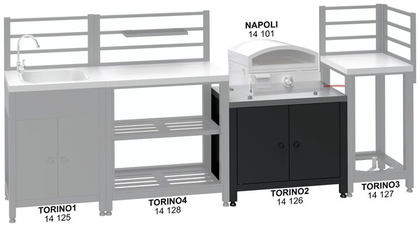 CATTARA Modul – skrinka pod gril TORINO 2 pre vonkajšiu kuchyňu 80 × 47 × 69 cm