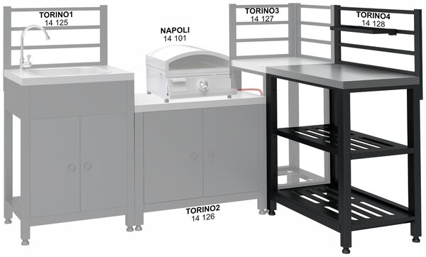 CATTARA Modulový stôl TORINO 4 pre vonkajšiu kuchyňu 80 × 47 × 123 cm