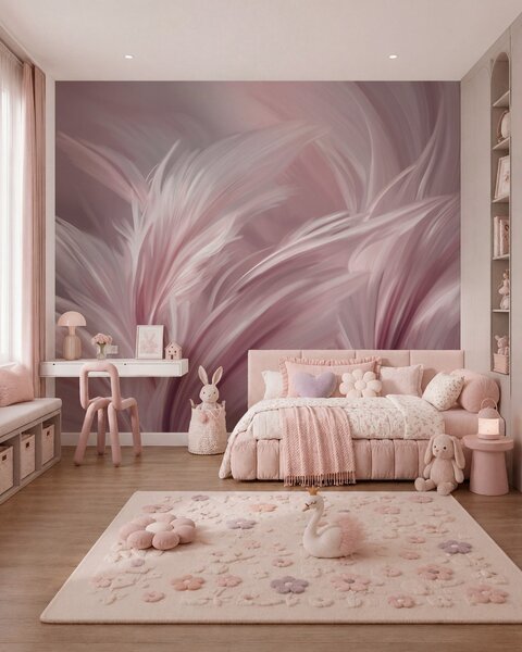 Tapety Elegantné pierka v odtieňoch ružovej, Fototapety abstraktné, w05658v1 : Uwalls.sk
