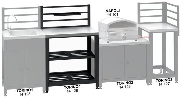 CATTARA Modulový stôl TORINO 4 pre vonkajšiu kuchyňu 80 × 47 × 123 cm