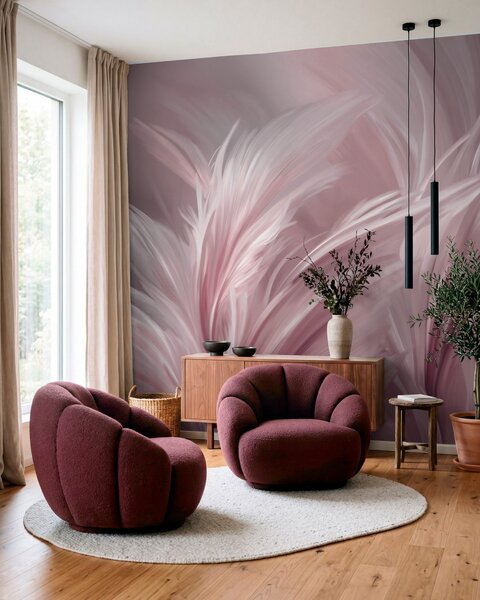 Tapety Elegantné pierka v odtieňoch ružovej, Fototapety abstraktné, w05658v1 : Uwalls.sk