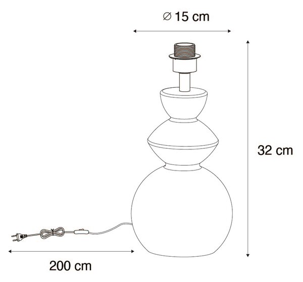 Dizajnová stolná lampa biela keramika 15 cm bez tienidla - Alisia