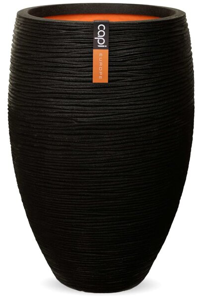 Capi Váza Nature Rib, elegantná Deluxe 40x60 cm, čierna KBLR1131