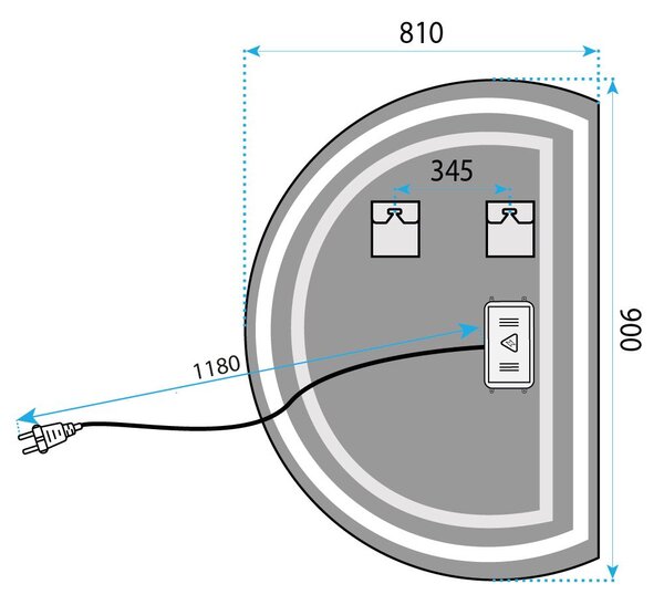 Nástenné LED zrkadlo YH-BL-2 81x90cm