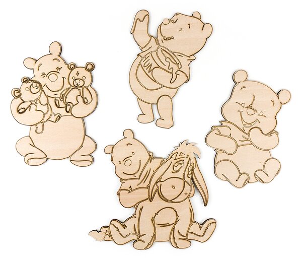 Veselá Stena Drevené vyfarbovacie postavičky Medvedík Pú s Híkajom