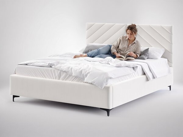 Čalúnená manželská posteľ Elegante 140x200 - biela