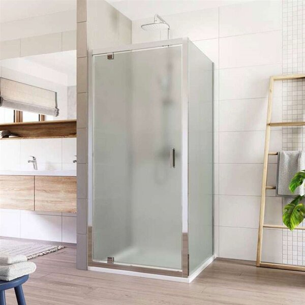 Mereo Lima, sprchovací kút 800x800 cm, štvorec, pivotové dvere a pevný diel, chróm ALU, sklo Point, MER-CK86912K