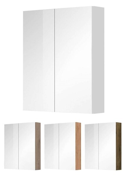 Mereo, Aira, kúpeľňová galérka 60 cm nebo 80 cm, zrkadlová skrinka, 2x dvere, MER-CN716GR