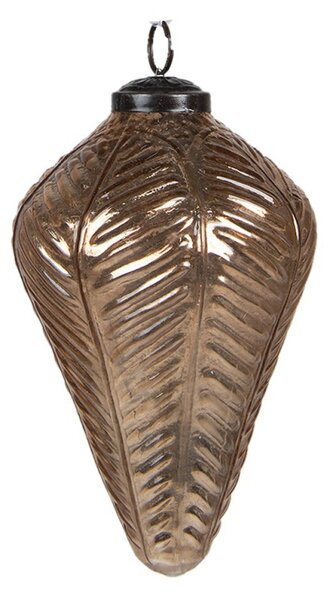 Bronzová sklenená vianočná ozdoba šiška M - Ø 7*10 cm - Clayre & Eef