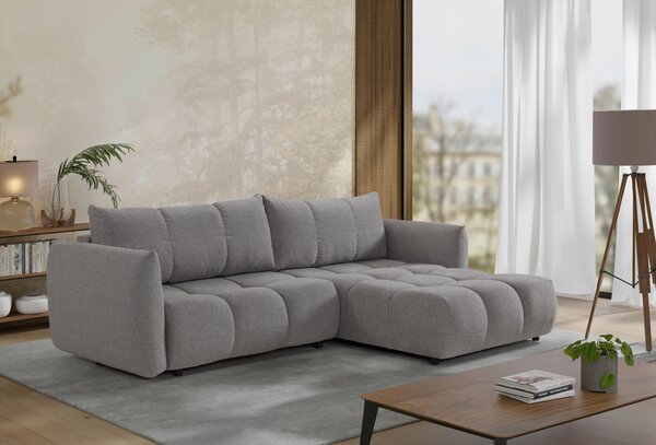ROZKLADACIA ROHOVÁ SEDAČKA, plast, textil, kompozitné drevo, sivá Livetastic - Online Only obývacie izby, Online Only