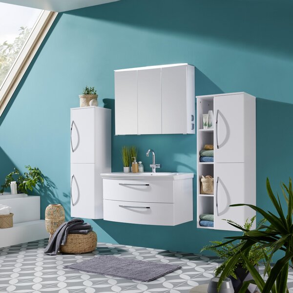 SKRINKA S UMÝVADLOM, biela, biela, 90/50/50 cm Stylife - Kúpeľňové skrinky