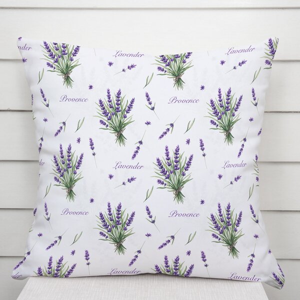 Biante Dekoračná obliečka na vankúš Rongo RGP-508 Vetvičky levandúľ Provence na bielom 30 x 50 cm