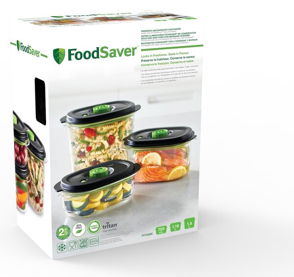 Sada 3 dóz New Fresh 0,7 + 1,2 + 1.8 l FoodSaver (FFC026X)