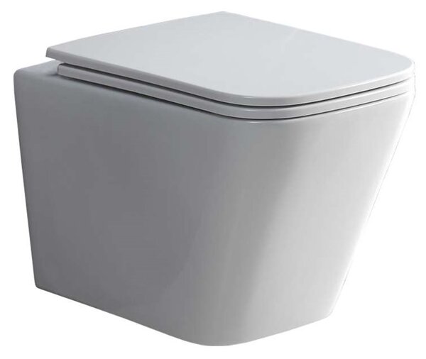 Mereo, WC závesné kapotované, Smart Flush RIMLESS, 490x340x350, keramické, vr. sedátka CSS118S, MER-VSD83T1