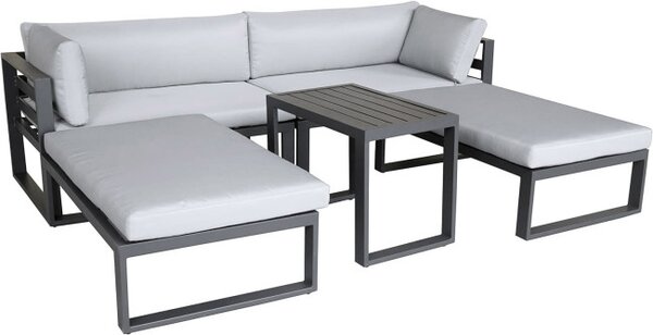 Set záhradného nábytku SANTO sivý / čierny